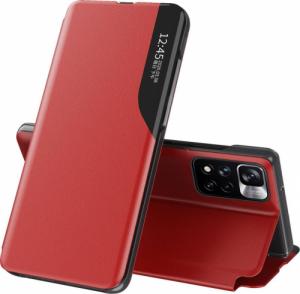 Clear View Eco Leather View Case elegancki futerał etui z klapką i funkcją podstawki Xiaomi Poco X4 NFC 5G czerwony 1