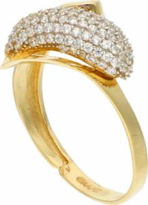 Rosanto Ciekawy złoty pierścionek z cyrkoniami roz. 16 585 14k 1