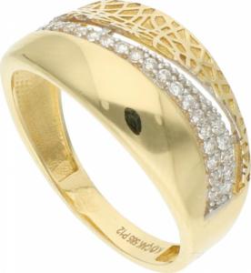 Rosanto Ciekawy złoty pierścionek z cyrkoniami roz. 14 585 14k 1