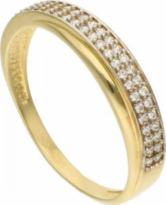 Rosanto Klasyczny złoty pierścionek obrączka z cyrkoniami roz. 22 585 14k 1