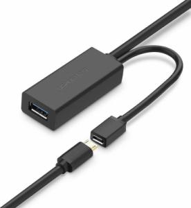 Kabel USB Ugreen USB-A - USB-A 10 m Czarny (6957303828272) 6