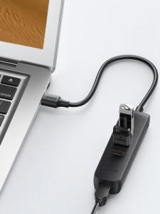 HUB USB Ugreen CM416 1x RJ-45  + 3x USB-A 2.0 (UGR1222BLK) 3