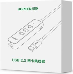 HUB USB Ugreen CM416 1x RJ-45  + 3x USB-A 2.0 (UGR1222BLK) 5