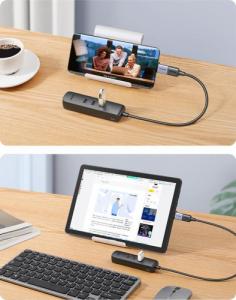 HUB USB Ugreen CM416 1x RJ-45  + 3x USB-A 2.0 (UGR1222BLK) 10