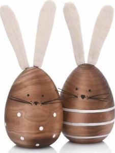 Dekoracja świąteczna DUKA Ozdoba wielkanocna jajko z uszami kropki DUKA MUNTER 16 cm drewniana 5
