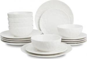 DUKA Zestaw obiadowy dla 6 osób różyczki DUKA SARA 18 elementów biały porcelana 1