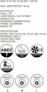 Rolki CoolSlide Butters YB rekreacyjne regulowane czarne r. 35-38 4
