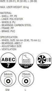 Rolki CoolSlide Nachos YG rekreacyjne regulowane czarne r. 36-39 8
