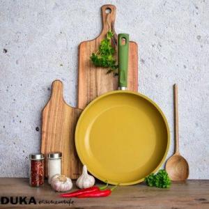 Patelnia DUKA Patelnia z powłoką oliwną DUKA OLLI 24 cm żółta zielona stal nierdzewna 8