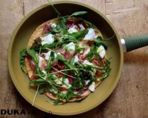 Patelnia DUKA Patelnia z powłoką oliwną DUKA OLLI 28 cm żółta zielona stal nierdzewna 5