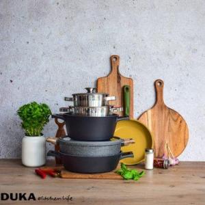 Patelnia DUKA Patelnia z powłoką oliwną DUKA OLLI 28 cm żółta zielona stal nierdzewna 9