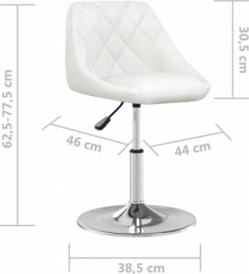 vidaXL vidaXL Krzesła stołowe, 4 szt., białe, obite sztuczną skórą 7
