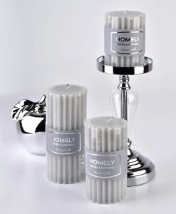 Affek Design Świeca HOMELY walec średni 7xh14cm parafinowa szara 1