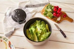 DUKA Wirówka suszarka do sałaty z miską DUKA SKARP srebrna stal nierdzewna 2