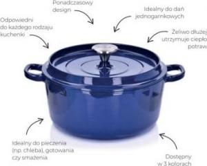 DUKA Garnek z pokrywką DUKA BJORN 4200 ml czarny żeliwo 2