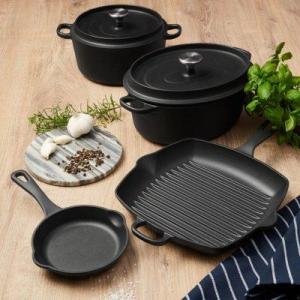 DUKA Garnek z pokrywką DUKA BJORN 4200 ml czarny żeliwo 3