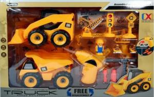 LeanToys Zestaw autek Dźwig Wywrotka Koparka do Rozkręcania 12