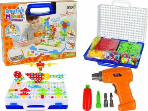 LeanToys Kreatywna Mozaika Układanka 4w1 Wkrętarka 237 Elementów 1