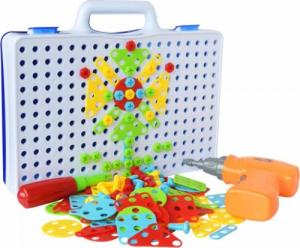 LeanToys Kreatywna Mozaika Układanka 4w1 Wkrętarka 237 Elementów 4