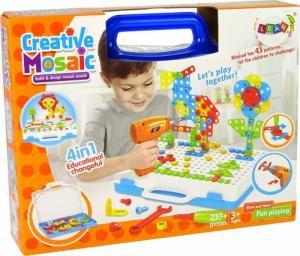 LeanToys Kreatywna Mozaika Układanka 4w1 Wkrętarka 237 Elementów 5