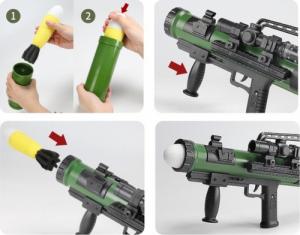 LeanToys Granatnik RPG Pociski Wyrzutnia Rakiet Światło Dźwięk Zielona 4