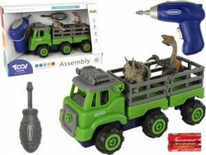 LeanToys Ciężarówka Transport Dinozaury Wkrętarka Śrubokręt Do Rozkręcania 1