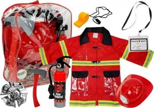 LeanToys Strój Strażaka Bal Gaśnica Kask Akcesoria 1