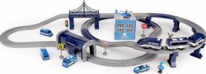 LeanToys Zestaw Miasteczko Policja Pociąg Niebieski 203 km/h 3
