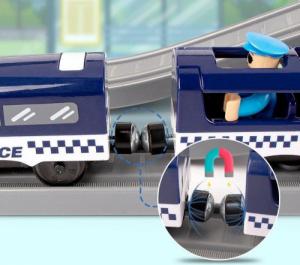 LeanToys Zestaw Miasteczko Policja Pociąg Niebieski 203 km/h 4