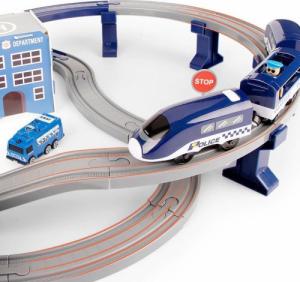 LeanToys Zestaw Miasteczko Policja Pociąg Niebieski 203 km/h 5