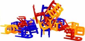 LeanToys Gra Spadające Krzesła Ułóż Kolorową Wieżę 2