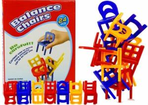 LeanToys Gra Spadające Krzesła Ułóż Kolorową Wieżę 4
