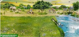 Figurka LeanToys Rodzina Żyraf + Tło Afryka (5383) 5