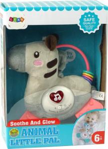 LeanToys Interaktywna Edukacyjna Zebra Szara Dźwięk Melodie Gryzak Grzechotka 2