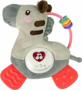 LeanToys Interaktywna Edukacyjna Zebra Szara Dźwięk Melodie Gryzak Grzechotka 3