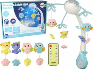 LeanToys Karuzela Do Łóżeczka Projektor Pilot Melodie Odgłosy Zwierząt Niebieski 2