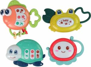 LeanToys Dziecięcy Zestaw Grzechotek 4 Sztuki Ośmiornica Krab Zwierzęta Morskie Gryzak 3