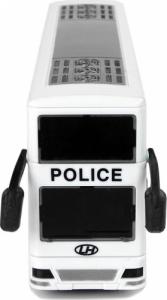 LeanToys Autobus Policyjny Dwupiętrowy Biały z Naciągiem Dźwięk 5