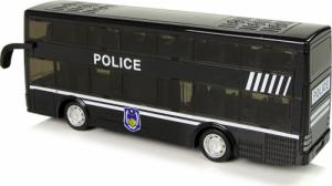 LeanToys Autobus Policyjny Dwupiętrowy Czarny z Naciągiem Dźwięk 3