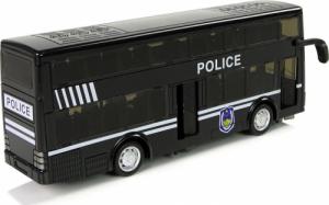 LeanToys Autobus Policyjny Dwupiętrowy Czarny z Naciągiem Dźwięk 5
