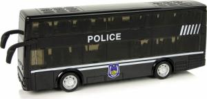 LeanToys Autobus Policyjny Dwupiętrowy Czarny z Naciągiem Dźwięk 8
