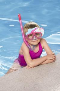 Bestway Maska Do Nurkowania Z Rurką Zwierzątka Różowa 24059 2