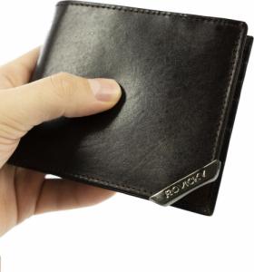 Rovicky Poziomy portfel męski ze srebrnym akcentem, skóra naturalna licowa Rovicky NoSize 1