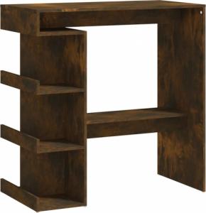 vidaXL Stolik barowy z półkami, przydymiony dąb, 100x50x101,5 cm 2