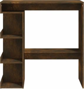 vidaXL Stolik barowy z półkami, przydymiony dąb, 100x50x101,5 cm 5