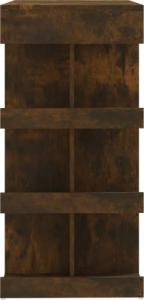 vidaXL Stolik barowy z półkami, przydymiony dąb, 100x50x101,5 cm 6