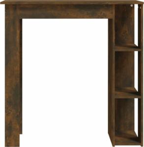 vidaXL Stolik barowy z półkami, przydymiony dąb, 102x50x103,5 cm 5
