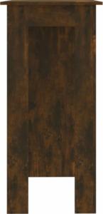 vidaXL Stolik barowy z półkami, przydymiony dąb, 102x50x103,5 cm 6