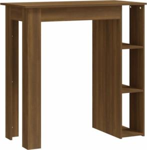 vidaXL Stolik barowy z półkami, brązowy dąb, 102x50x103,5 cm, płyta 2