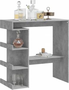 vidaXL Stolik barowy z półkami, szarość betonu, 100x50x101,5 cm, płyta 4